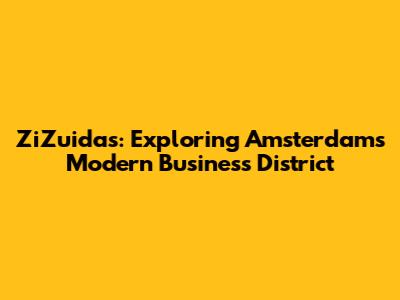 ZiZuidas: Exploring Amsterdam's Modern Business District